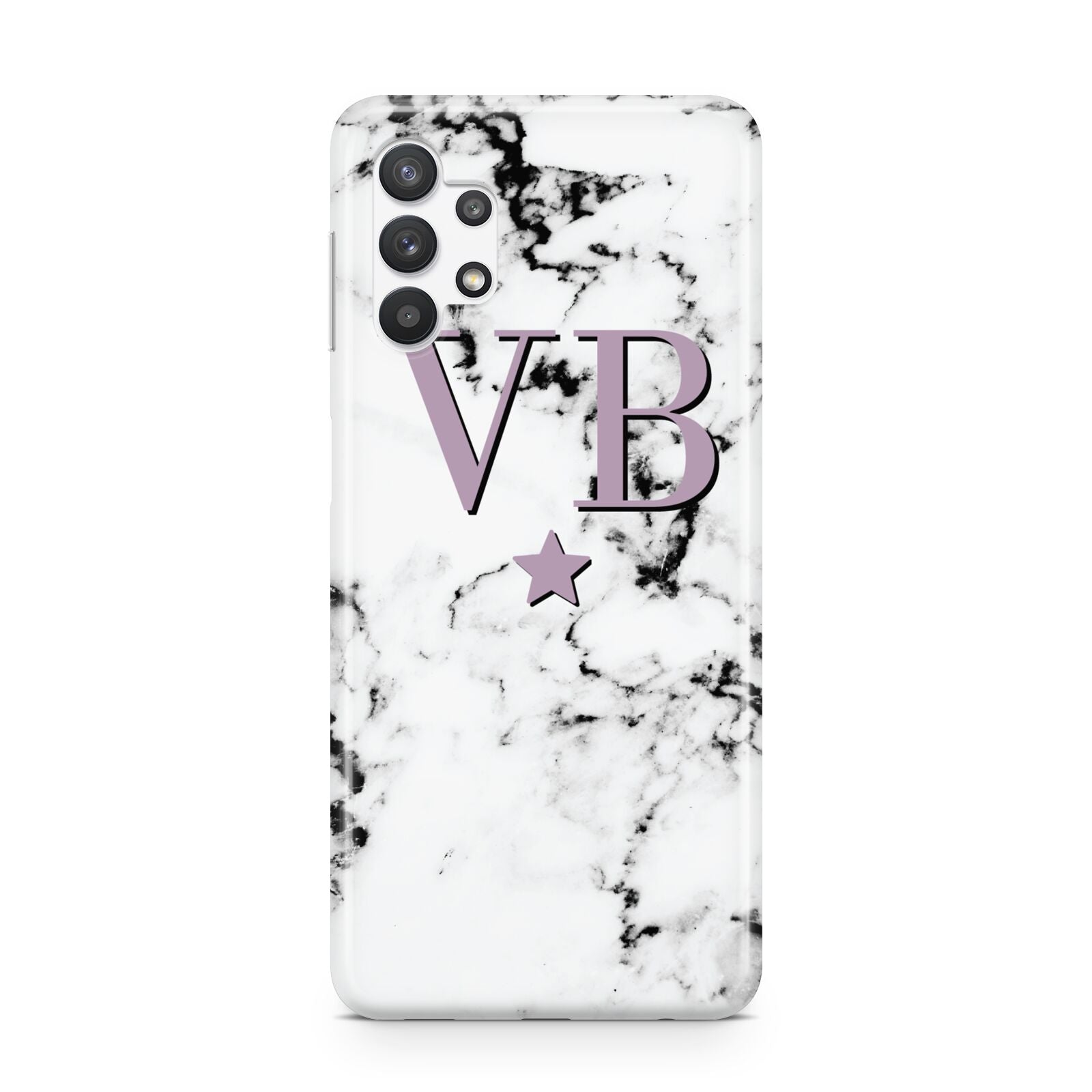 Personalised Star With Monogram Marble Samsung A32 5G Case
