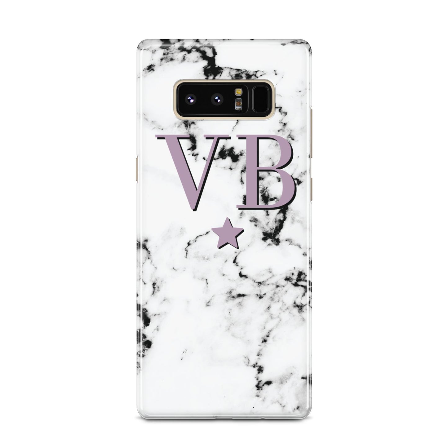 Personalised Star With Monogram Marble Samsung Galaxy Note 8 Case