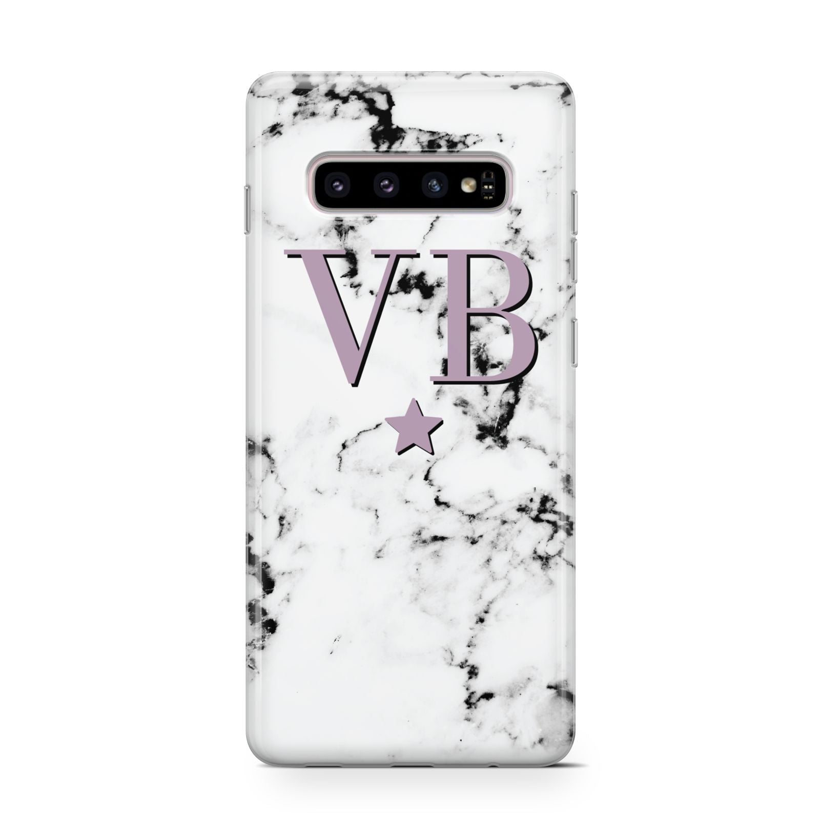 Personalised Star With Monogram Marble Samsung Galaxy S10 Case