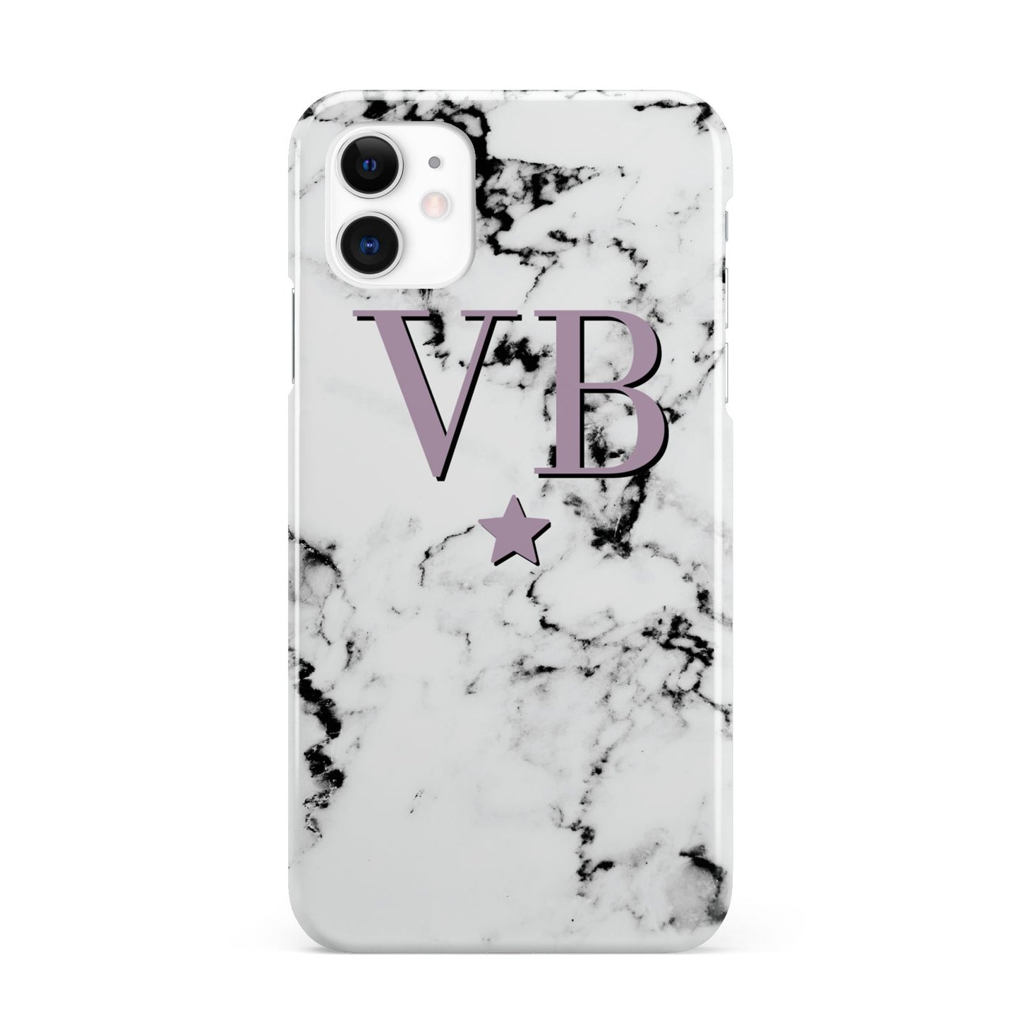 Personalised Star With Monogram Marble iPhone 11 3D Snap Case