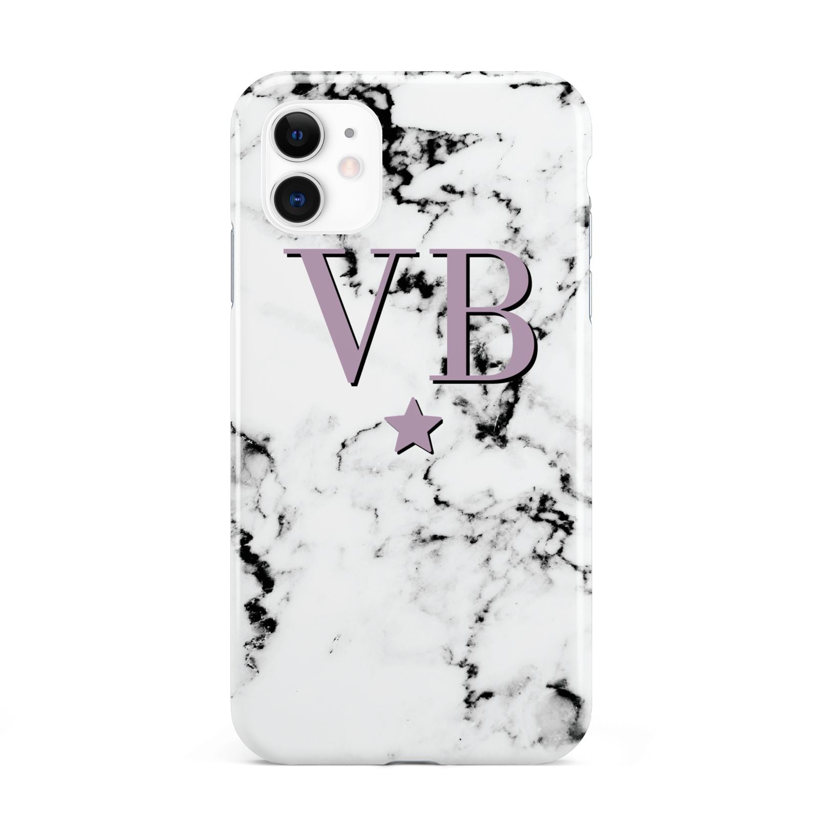 Personalised Star With Monogram Marble iPhone 11 3D Tough Case