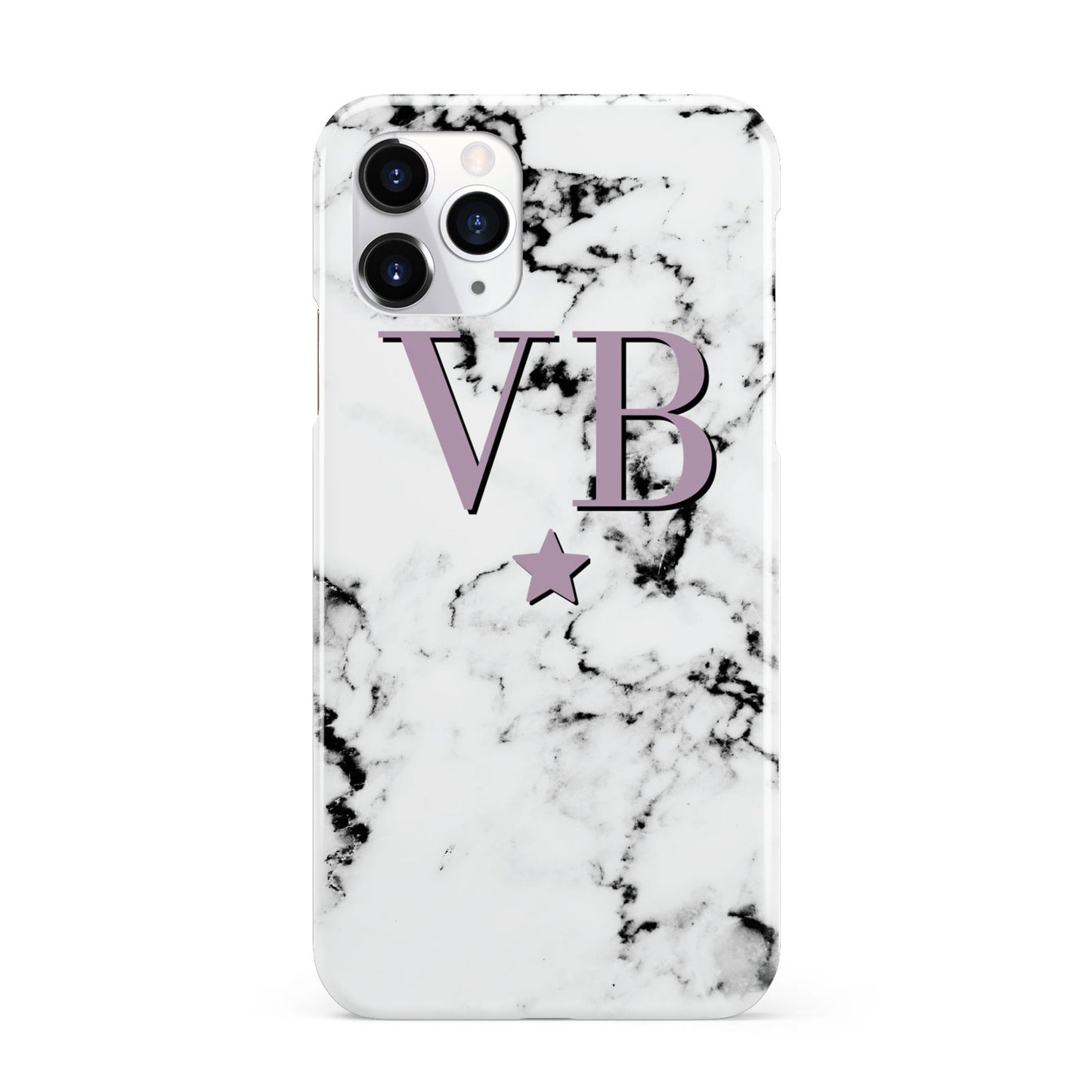 Personalised Star With Monogram Marble iPhone 11 Pro 3D Snap Case