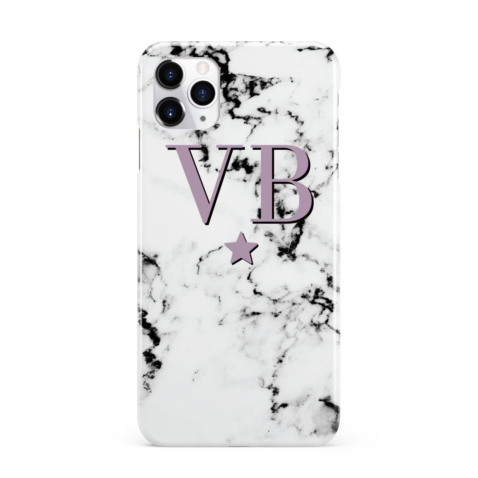 Personalised Star With Monogram Marble iPhone 11 Pro Max 3D Snap Case