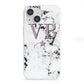 Personalised Star With Monogram Marble iPhone 13 Mini Clear Bumper Case