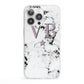 Personalised Star With Monogram Marble iPhone 13 Pro Clear Bumper Case