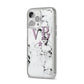 Personalised Star With Monogram Marble iPhone 14 Pro Max Glitter Tough Case Silver Angled Image