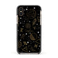 Personalised Stargazer Apple iPhone Xs Impact Case Black Edge on Gold Phone