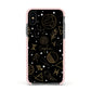 Personalised Stargazer Apple iPhone Xs Impact Case Pink Edge on Black Phone