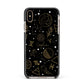 Personalised Stargazer Apple iPhone Xs Max Impact Case Black Edge on Gold Phone