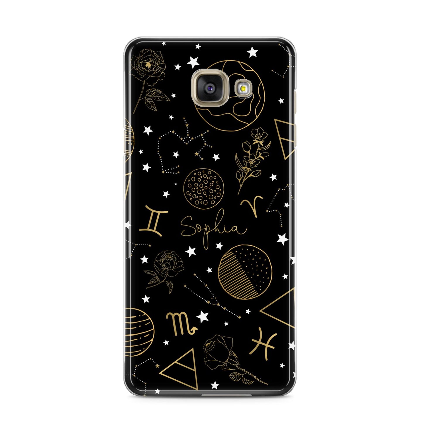 Personalised Stargazer Samsung Galaxy A3 2016 Case on gold phone