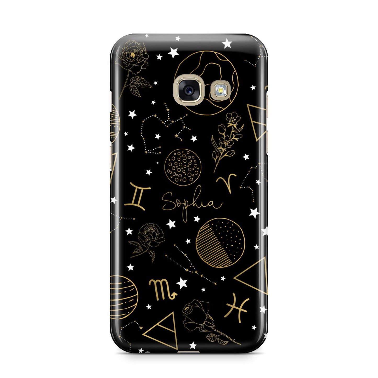Personalised Stargazer Samsung Galaxy A3 2017 Case on gold phone