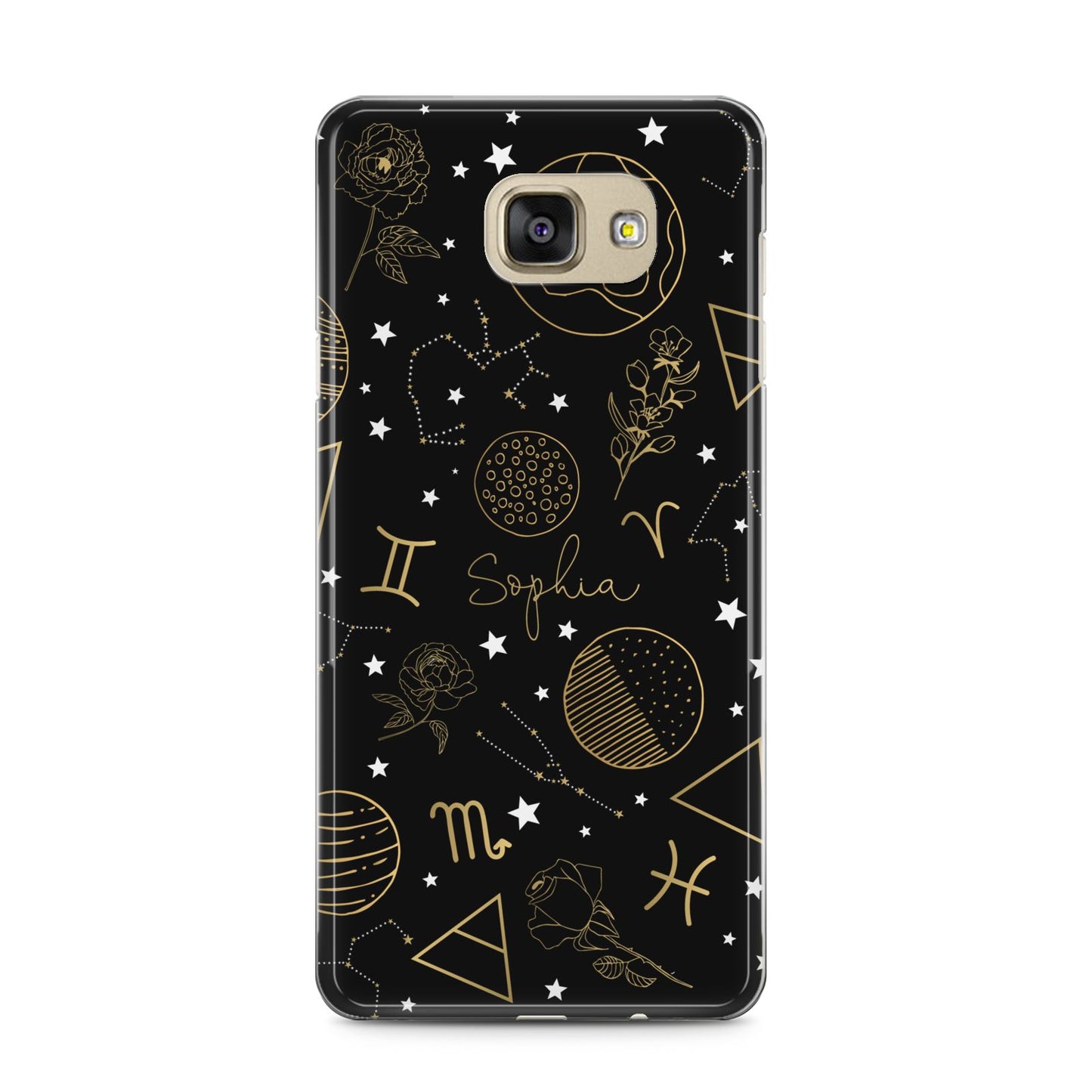 Personalised Stargazer Samsung Galaxy A5 2016 Case on gold phone