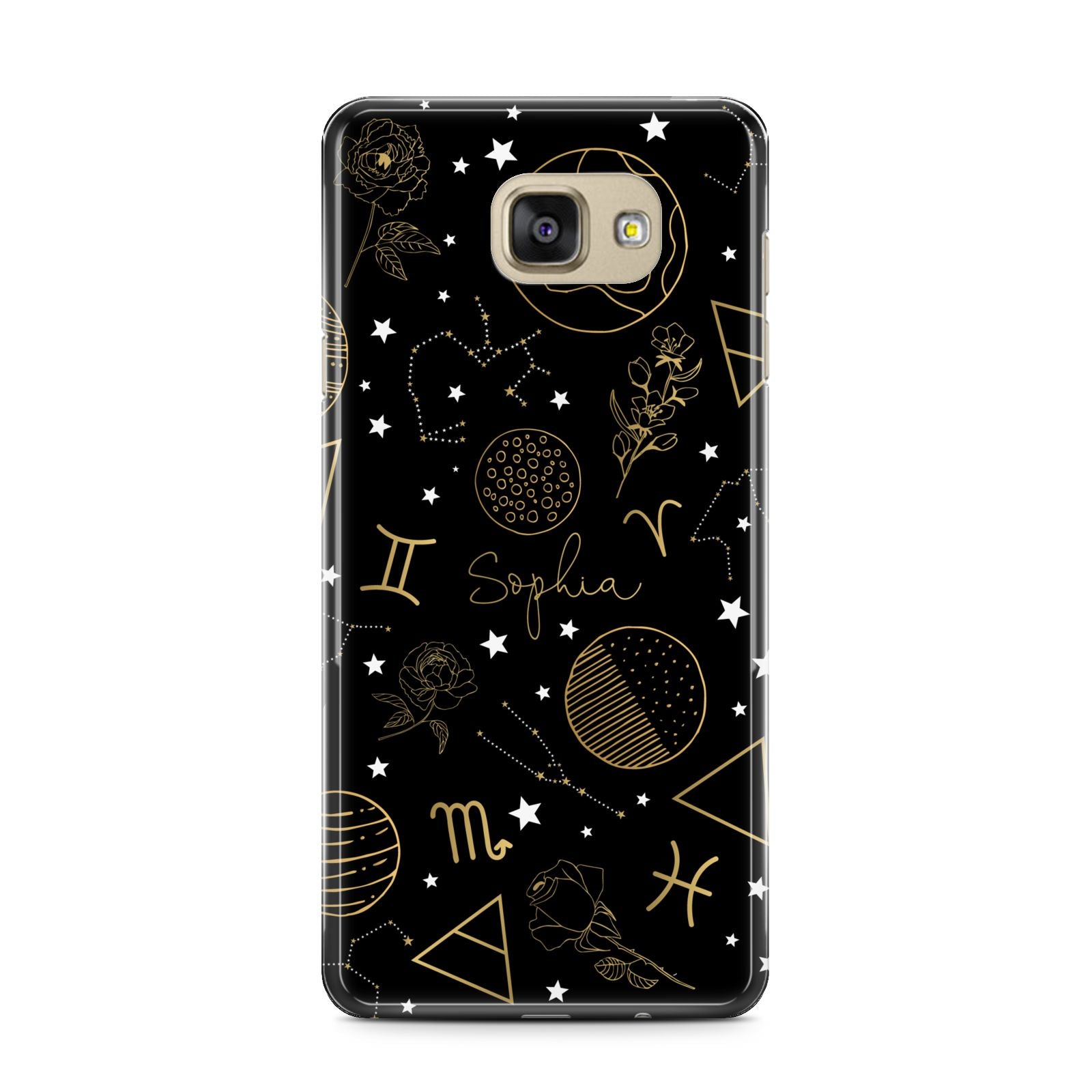 Personalised Stargazer Samsung Galaxy A7 2016 Case on gold phone