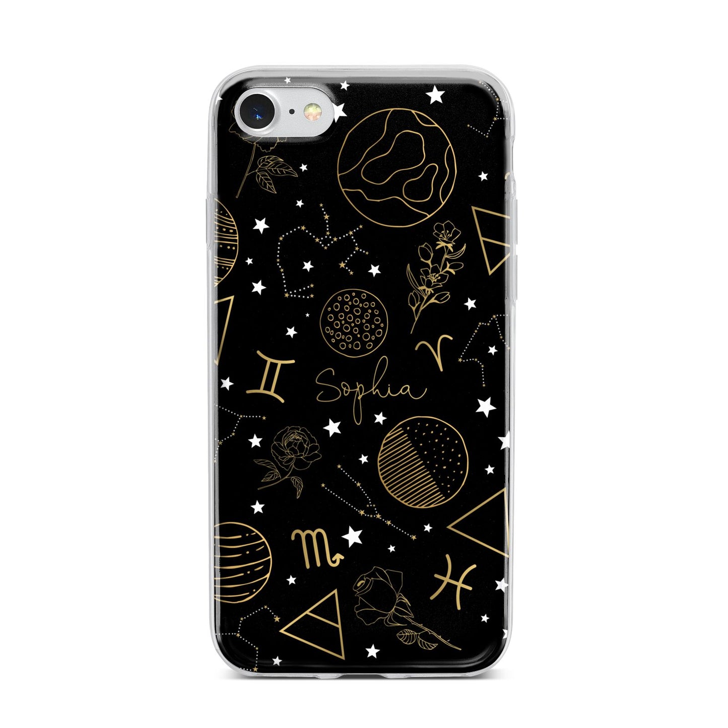 Personalised Stargazer iPhone 7 Bumper Case on Silver iPhone
