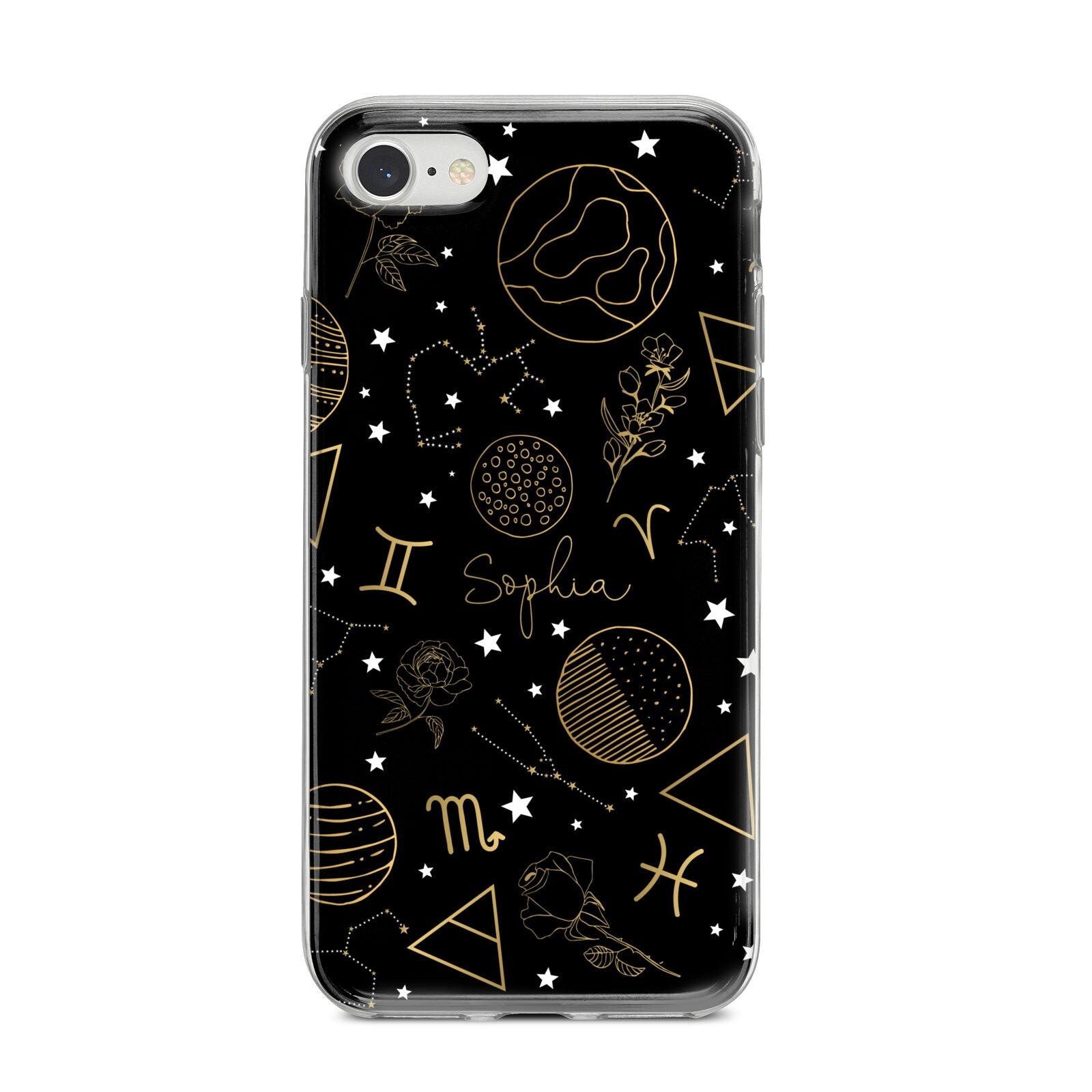 Personalised Stargazer iPhone 8 Bumper Case on Silver iPhone