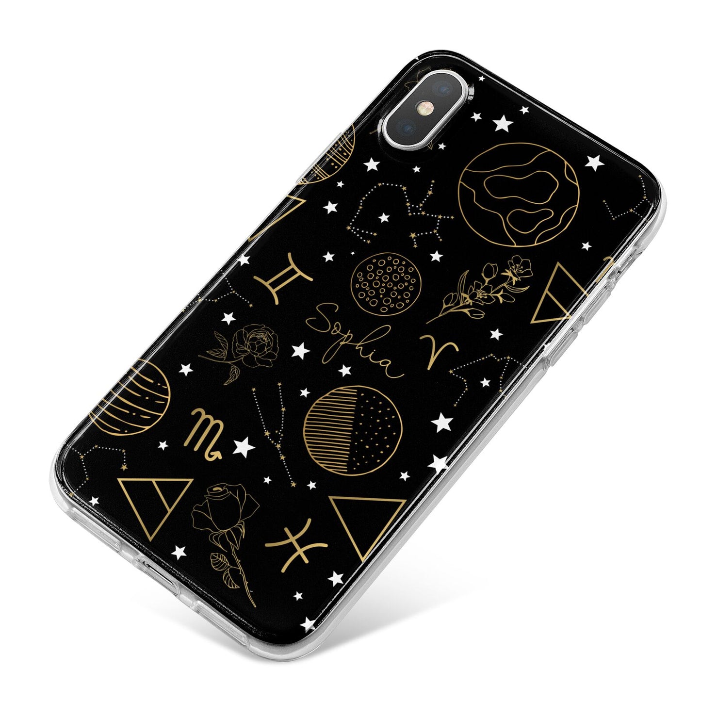 Personalised Stargazer iPhone X Bumper Case on Silver iPhone
