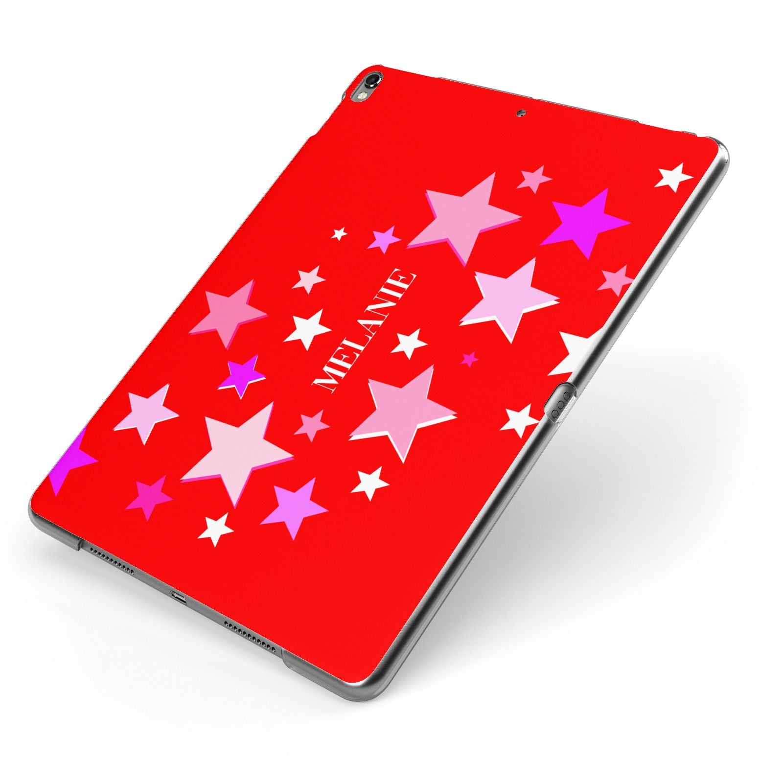 Personalised Stars Apple iPad Case on Grey iPad Side View
