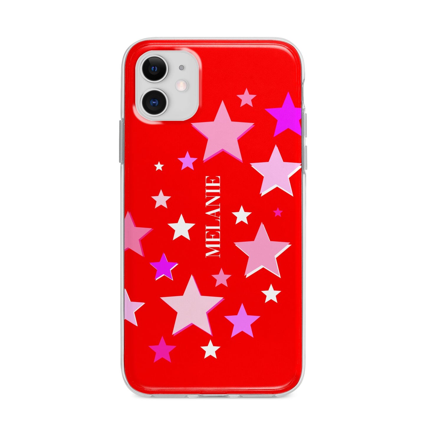 Personalised Stars Apple iPhone 11 in White with Bumper Case