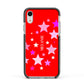 Personalised Stars Apple iPhone XR Impact Case Black Edge on Silver Phone