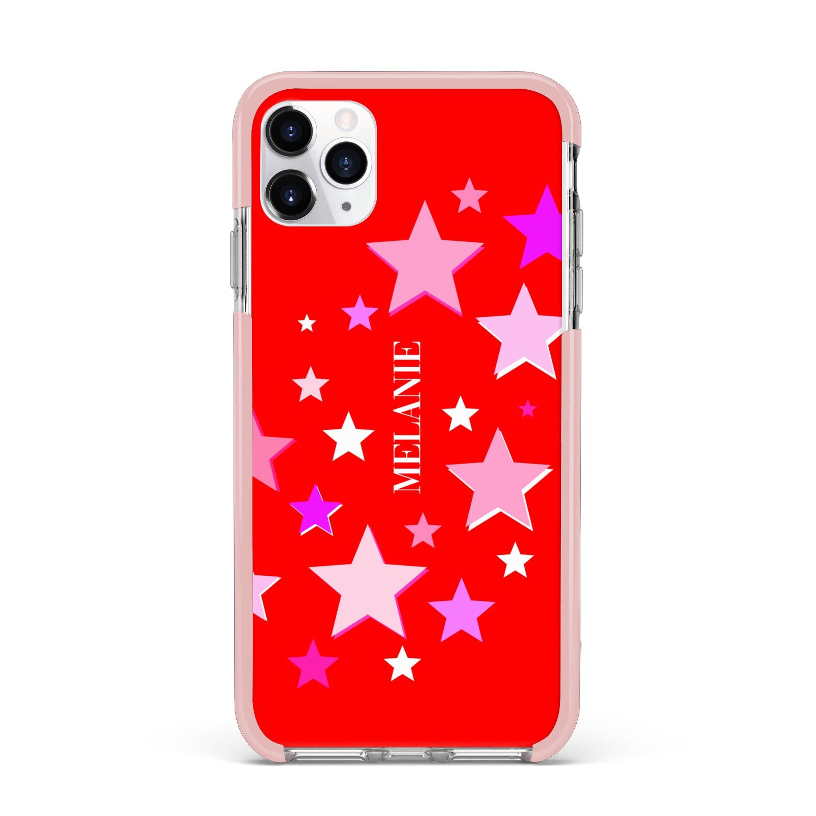 Personalised Stars iPhone 11 Pro Max Impact Pink Edge Case
