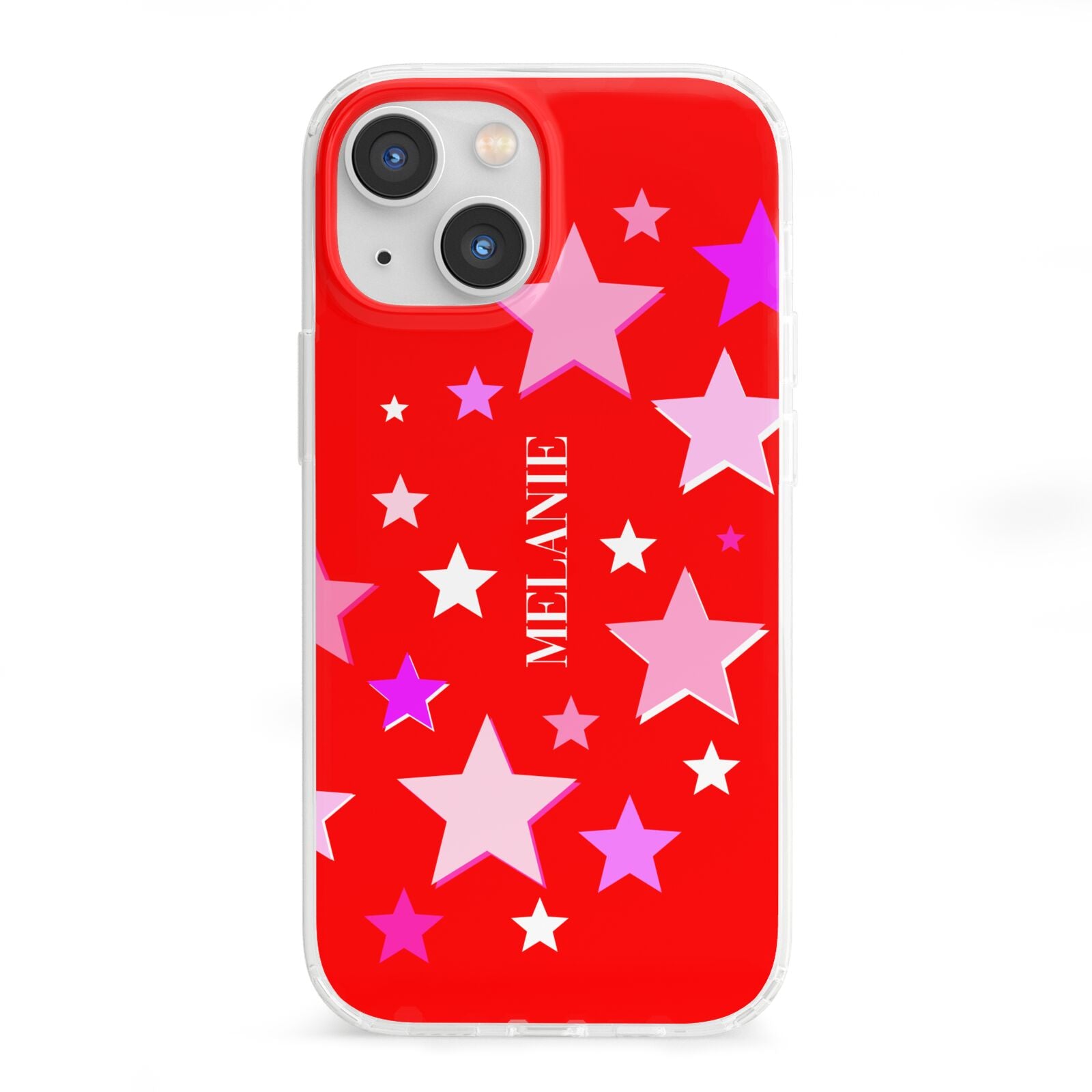 Personalised Stars iPhone 13 Mini Clear Bumper Case