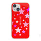 Personalised Stars iPhone 13 Mini TPU Impact Case with Pink Edges
