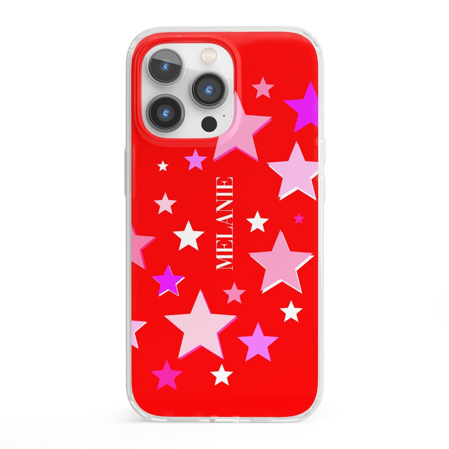 Personalised Stars iPhone 13 Pro Clear Bumper Case