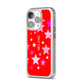 Personalised Stars iPhone 14 Pro Clear Tough Case Silver Angled Image