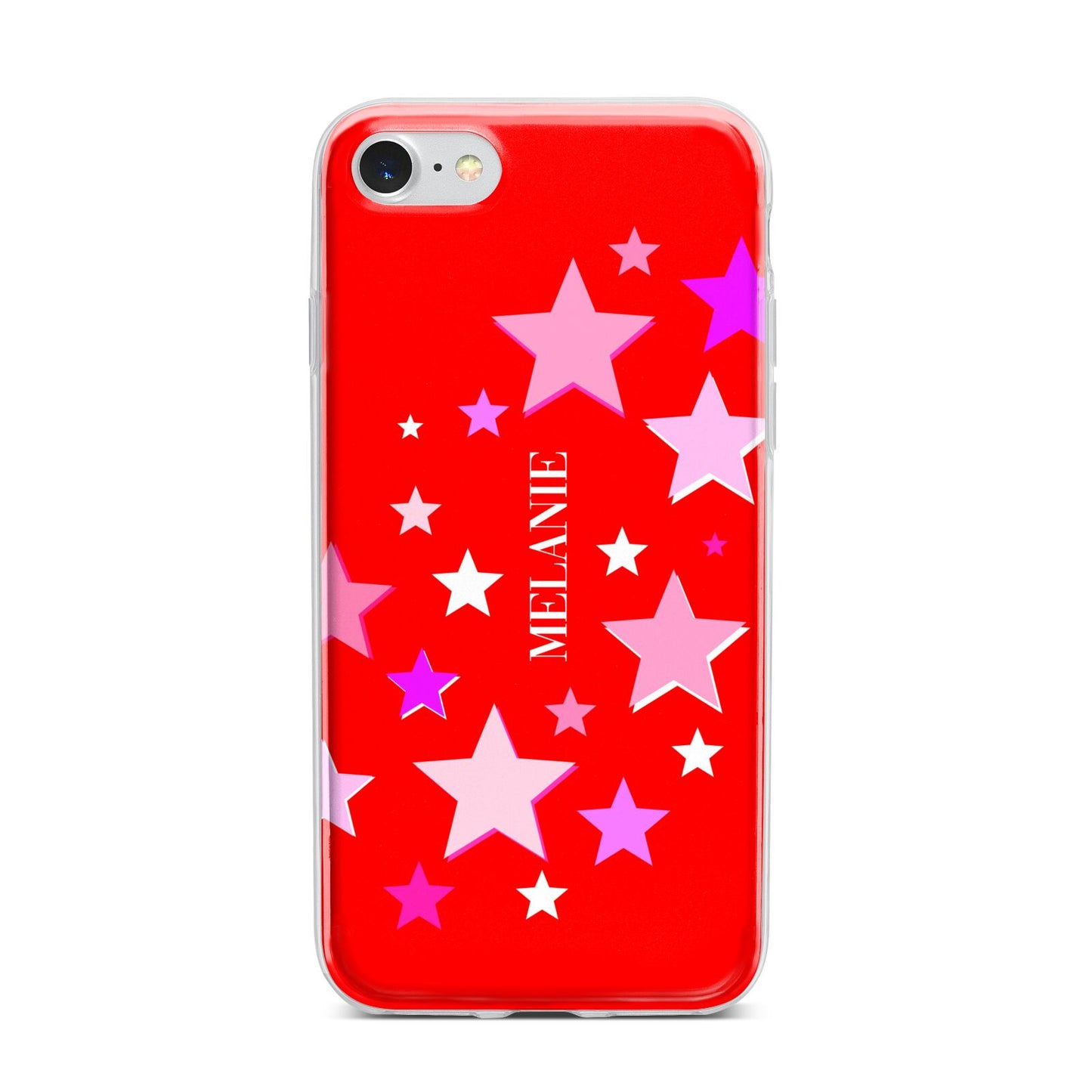 Personalised Stars iPhone 7 Bumper Case on Silver iPhone