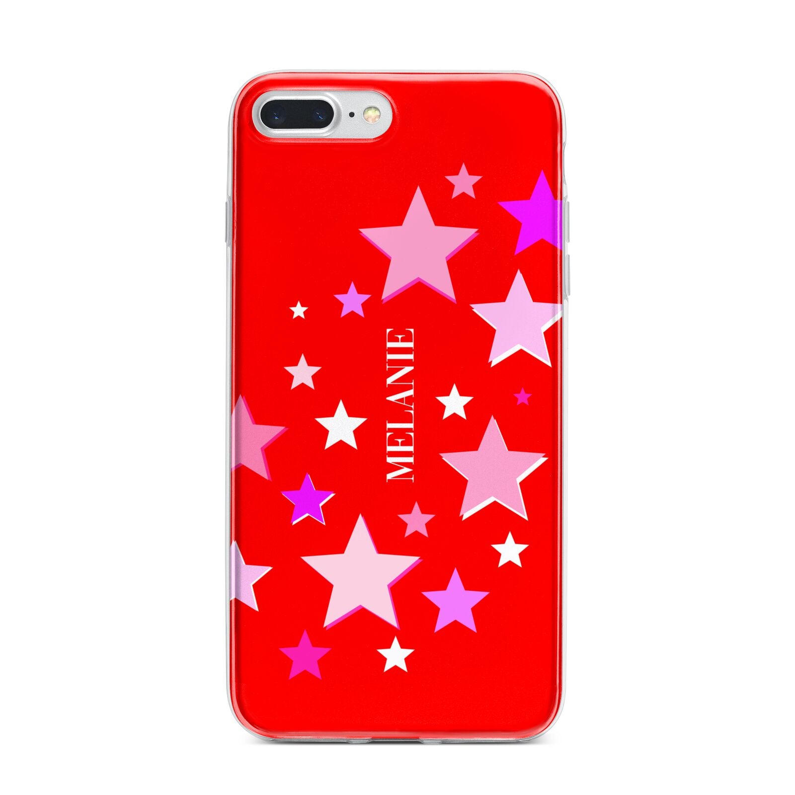 Personalised Stars iPhone 7 Plus Bumper Case on Silver iPhone