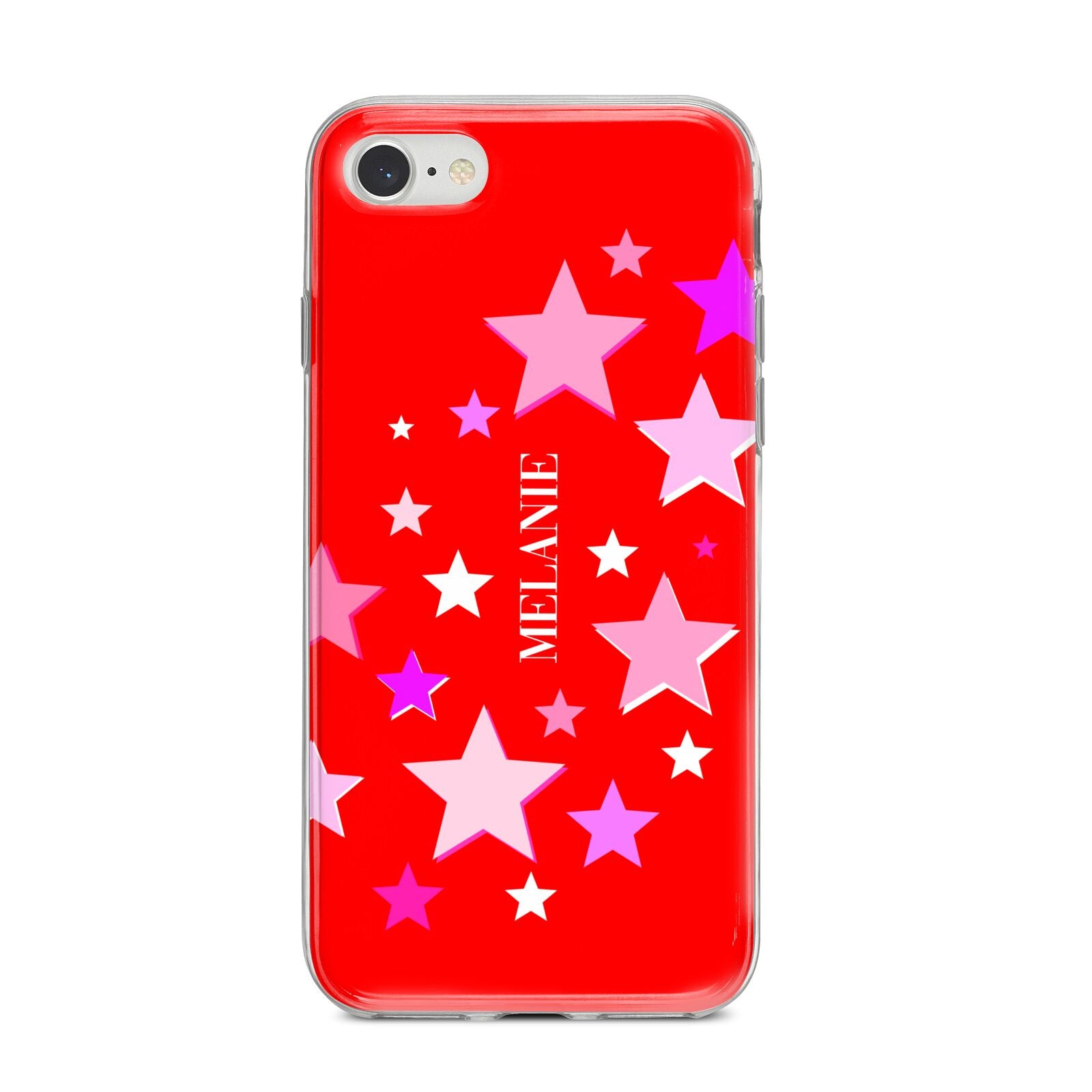 Personalised Stars iPhone 8 Bumper Case on Silver iPhone