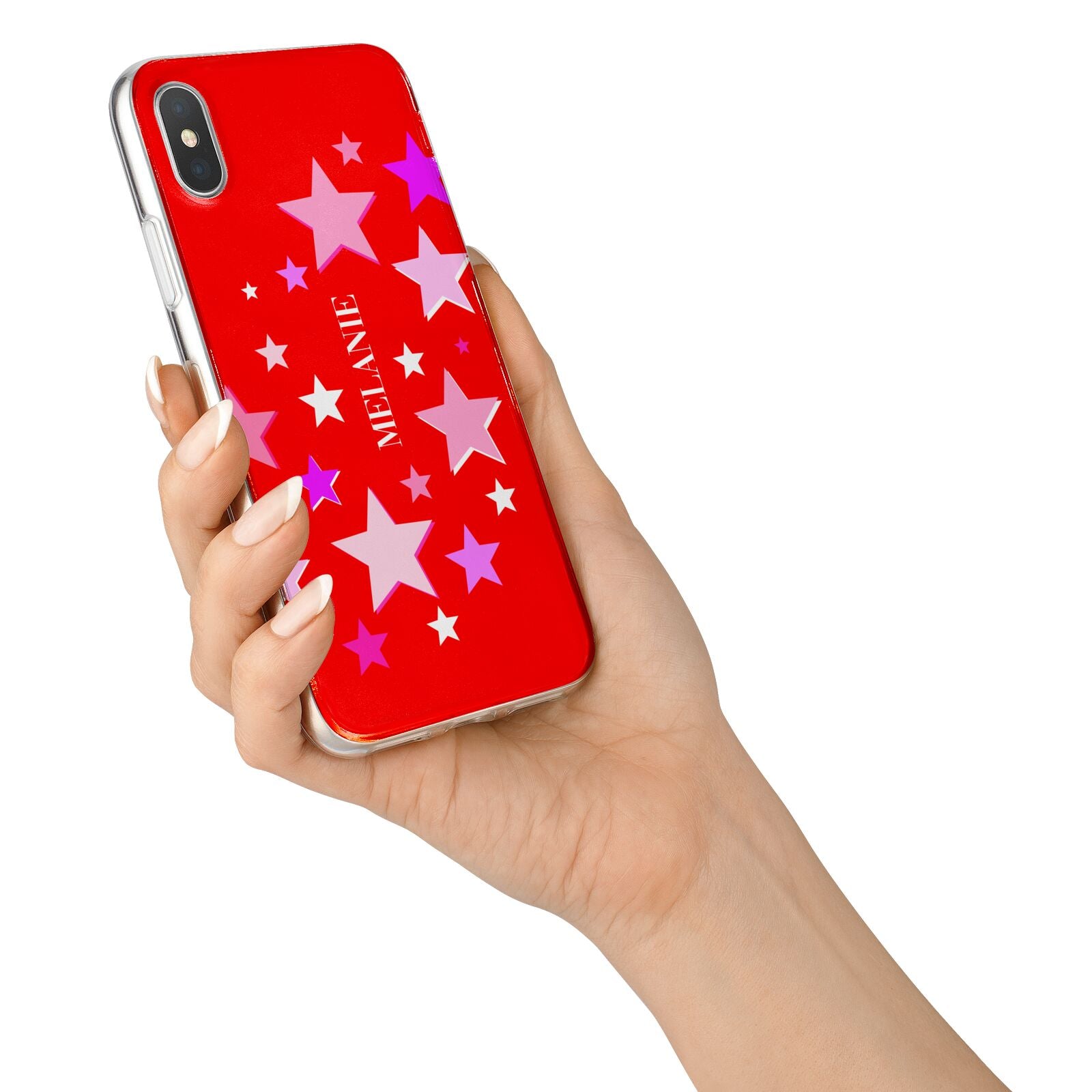 Personalised Stars iPhone X Bumper Case on Silver iPhone Alternative Image 2
