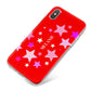 Personalised Stars iPhone X Bumper Case on Silver iPhone