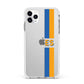Personalised Striped Apple iPhone 11 Pro Max in Silver with White Impact Case
