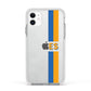 Personalised Striped Apple iPhone 11 in White with White Impact Case