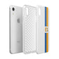 Personalised Striped Apple iPhone XR White 3D Tough Case Expanded view