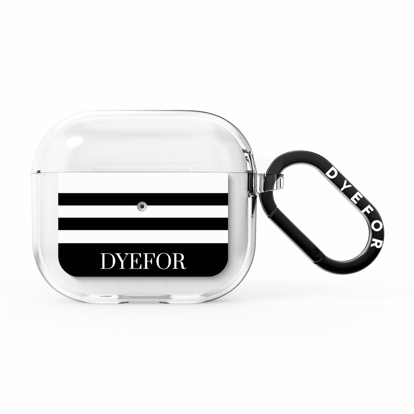 Personalised Striped Name AirPods Clear Case 3rd Gen