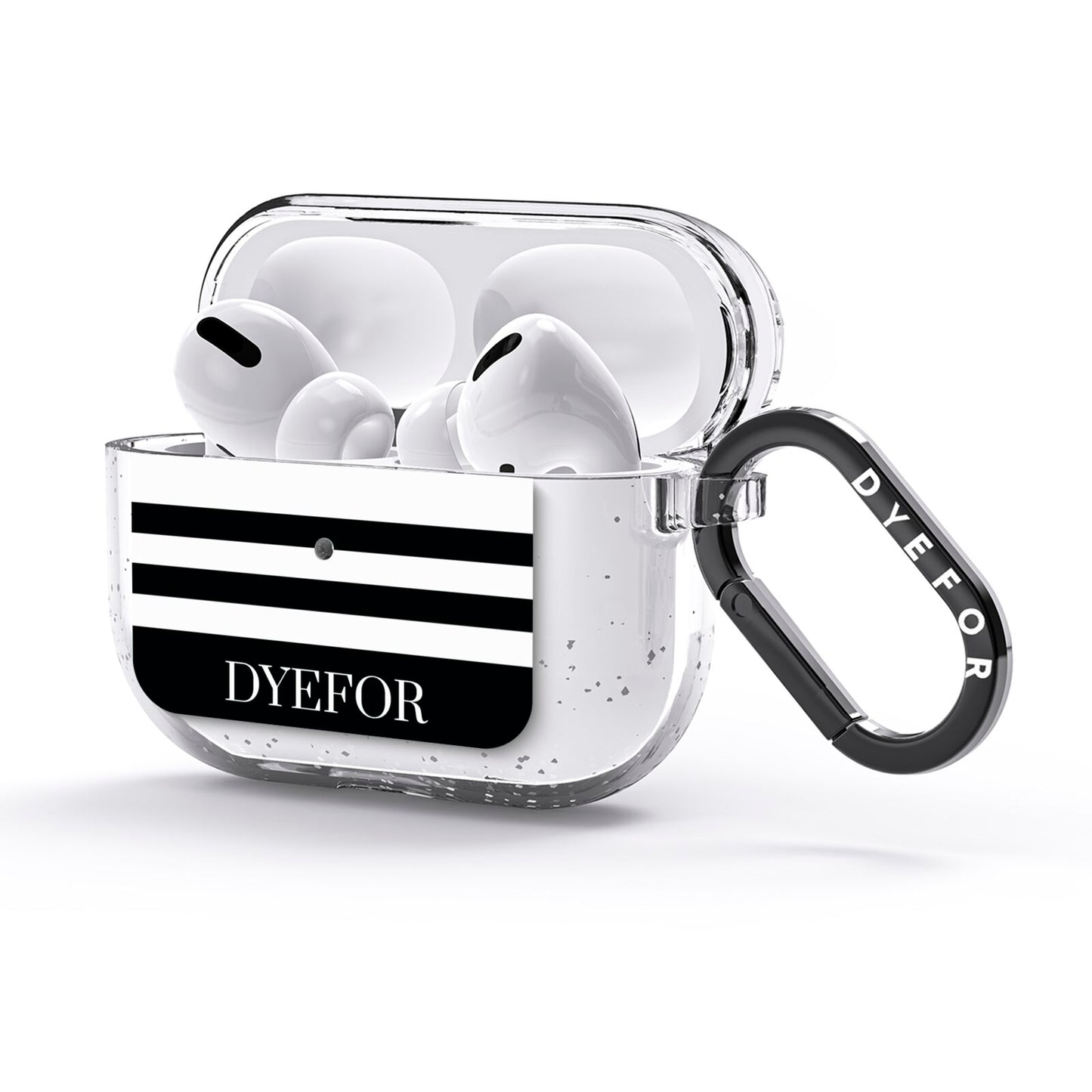 Personalised Striped Name AirPods Glitter Case 3rd Gen Side Image