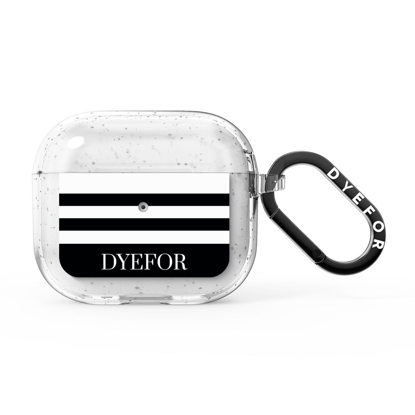 Personalised Striped Name AirPods Glitter Case 3rd Gen