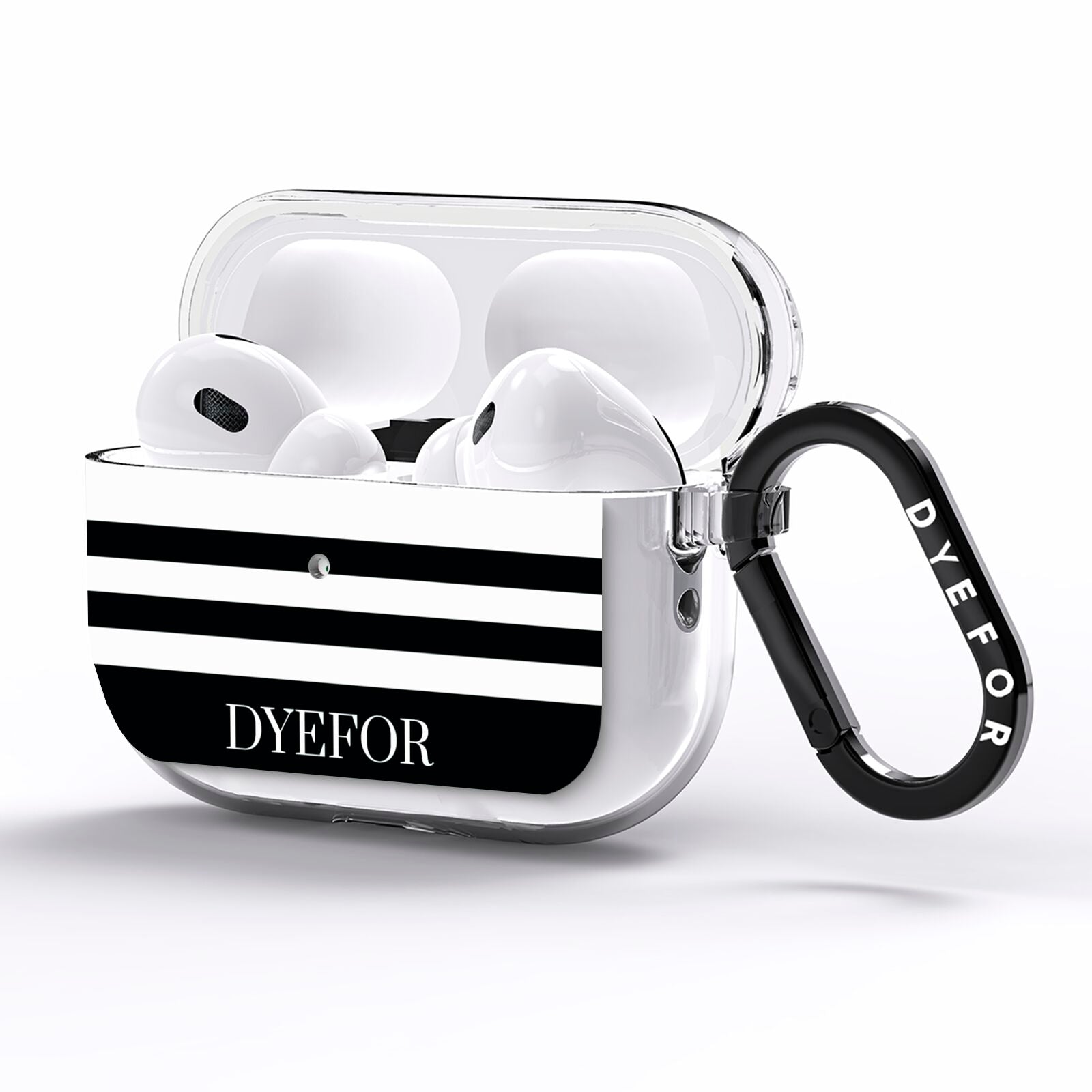 Personalised Striped Name AirPods Pro Clear Case Side Image