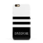Personalised Striped Name Apple iPhone 6 3D Snap Case
