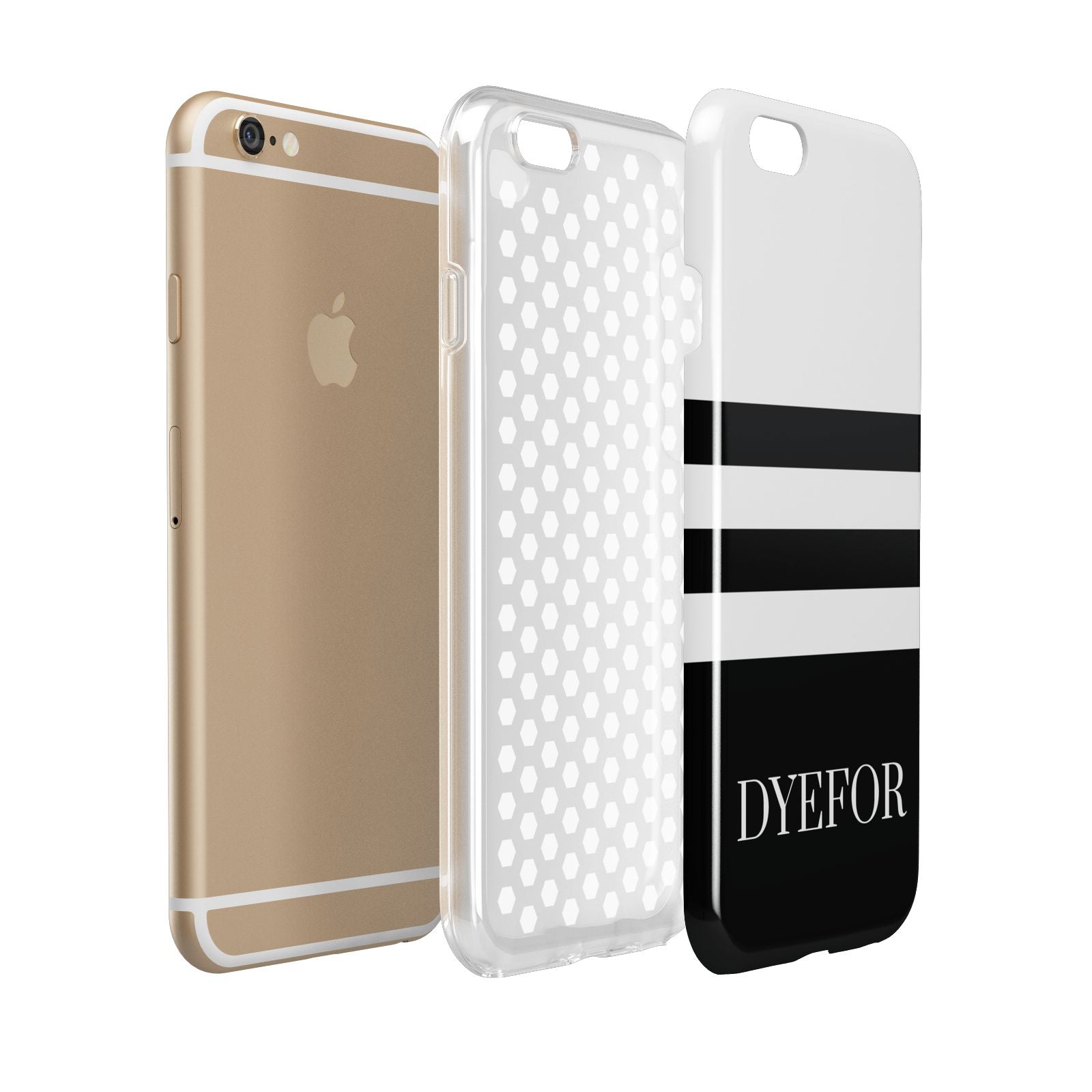 Personalised Striped Name Apple iPhone 6 3D Tough Case Expanded view