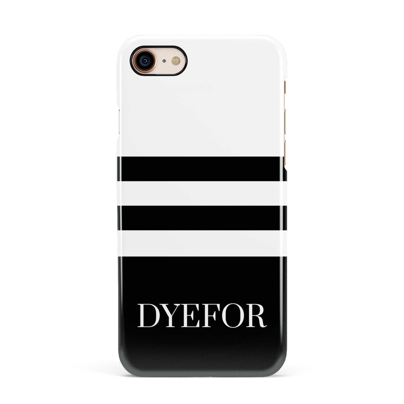 Personalised Striped Name Apple iPhone 7 8 3D Snap Case