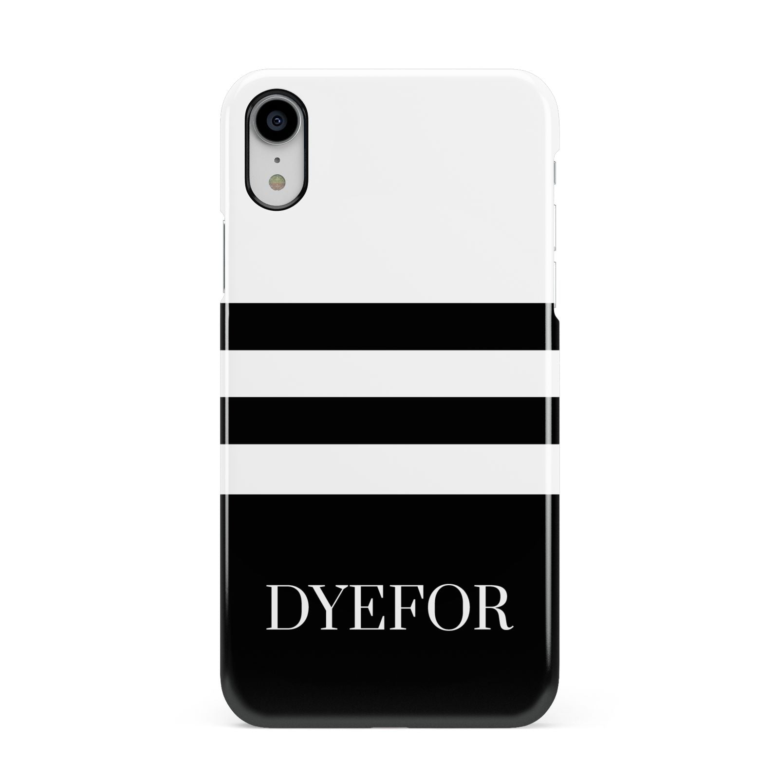 Personalised Striped Name Apple iPhone XR White 3D Snap Case