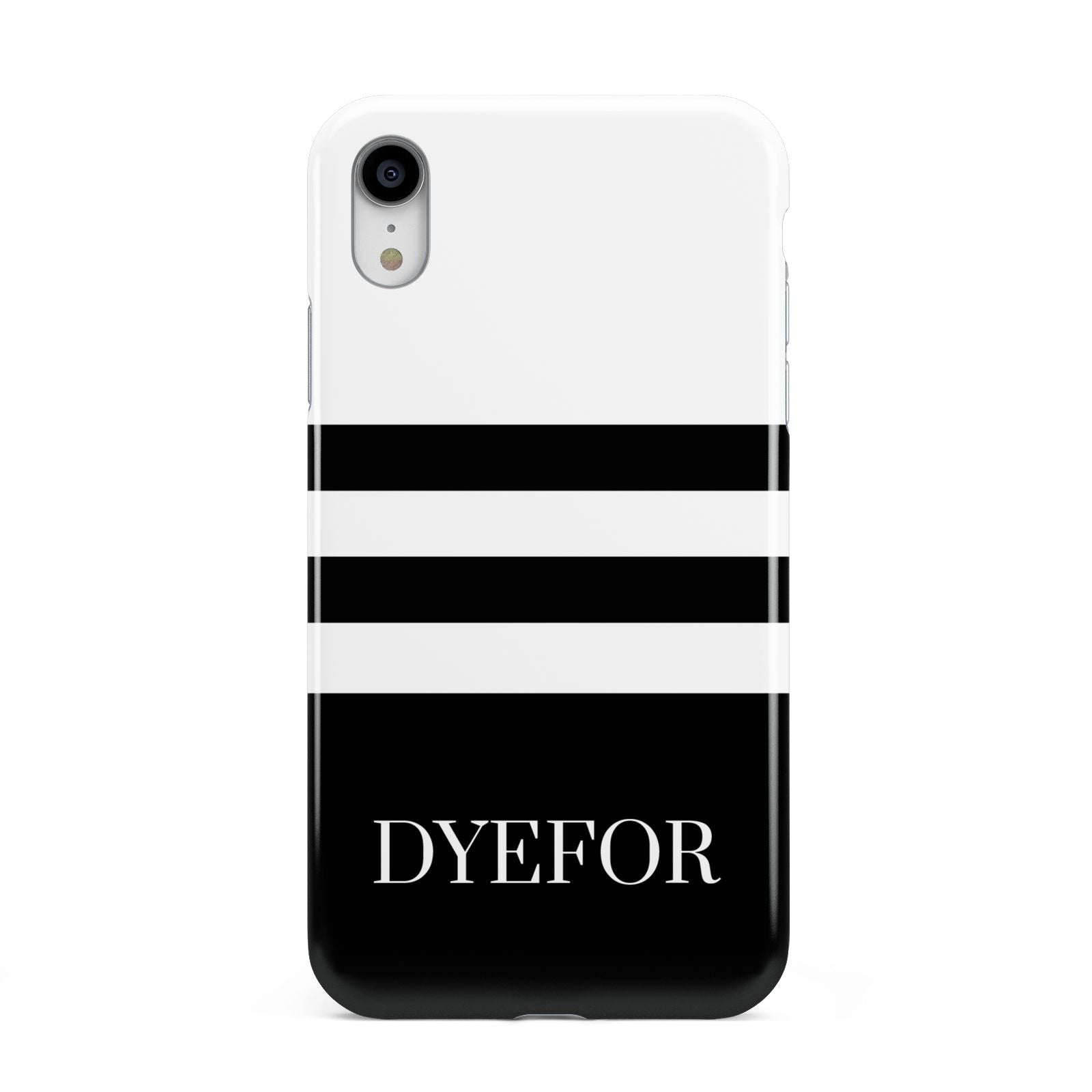 Personalised Striped Name Apple iPhone XR White 3D Tough Case