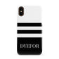 Personalised Striped Name Apple iPhone XS 3D Snap Case