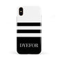 Personalised Striped Name Apple iPhone XS 3D Tough
