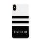 Personalised Striped Name Apple iPhone Xs Max 3D Snap Case
