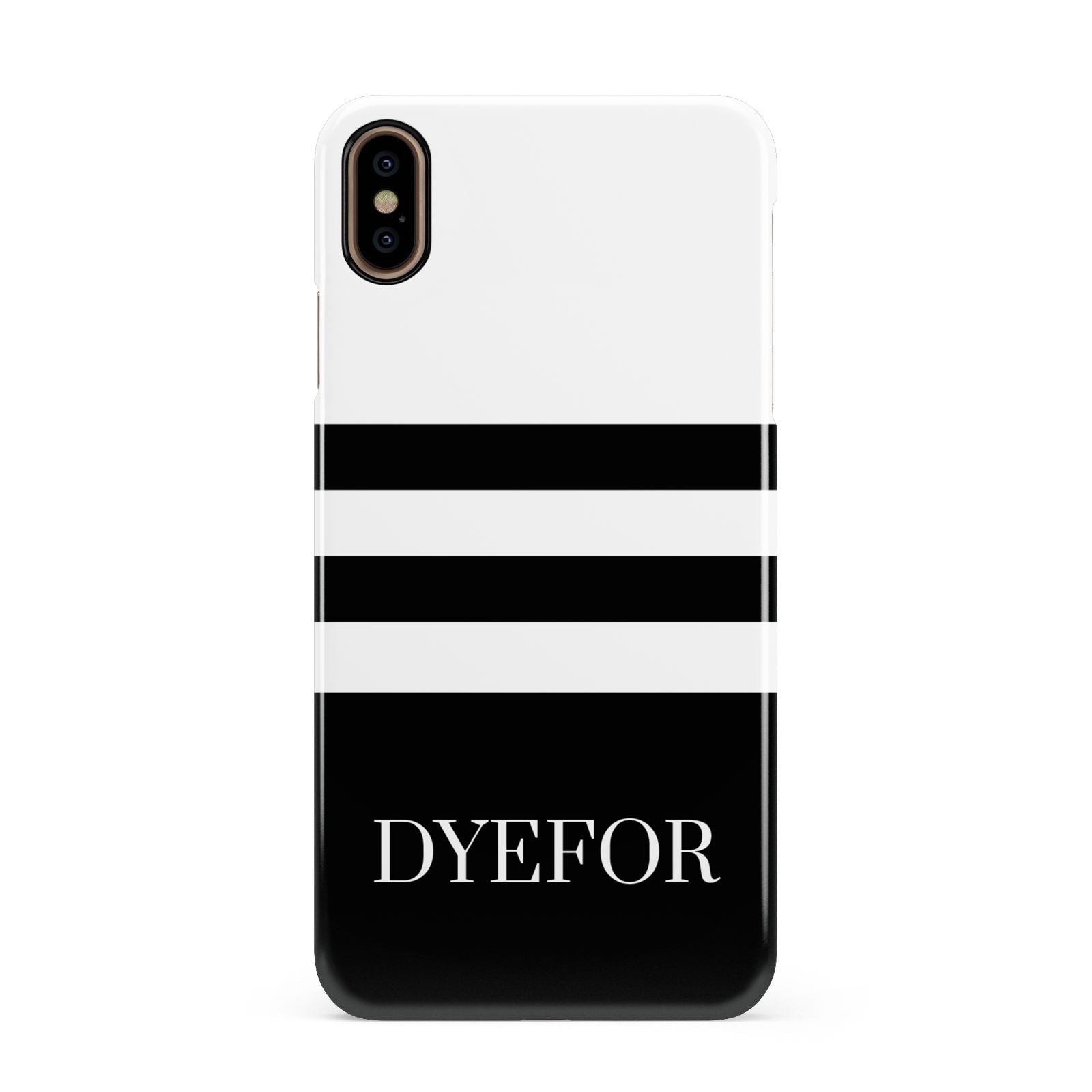 Personalised Striped Name Apple iPhone Xs Max 3D Snap Case