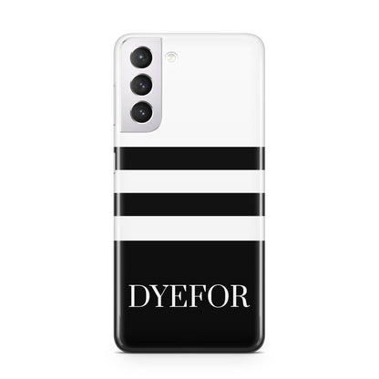 Personalised Striped Name Samsung S21 Case